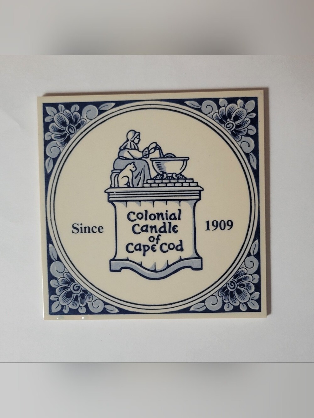 Colonial Candle of Cape Cod Decorative Tile - Hand-Painted